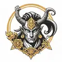 zodiac symbols ares head tattoo design idea