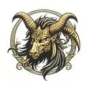 zodiac symbols ares head tattoo design idea