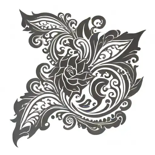 negative space filigree design tattoo design idea