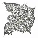 negative space filigree design tattoo design idea