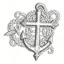 anchor cross tattoo design idea