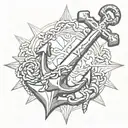 anchor cross tattoo design idea