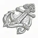 anchor cross tattoo design idea
