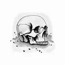 minimalist skull 3d tattoo design idea
