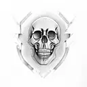 minimalist skull 3d tattoo design idea