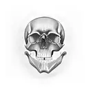 minimalist skull 3d tattoo design idea