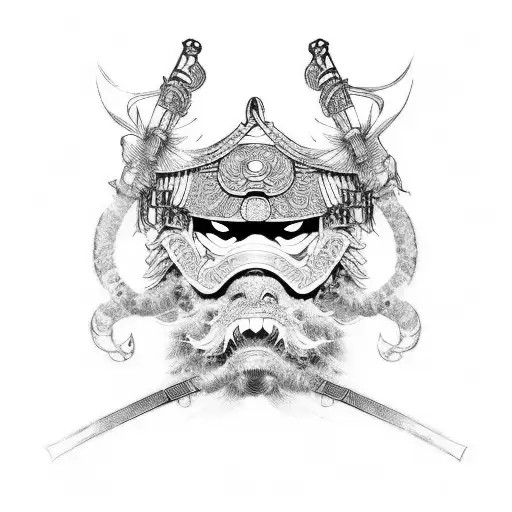 Japanese Samurai Mauri  tattoo design idea