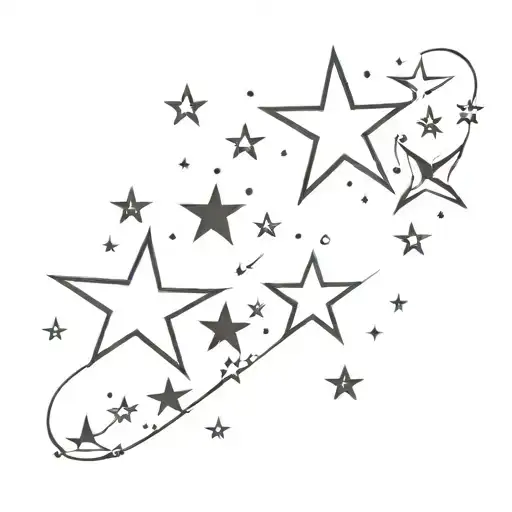 bookish with stars  tattoo design idea
