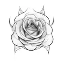 Simple rose on stalk tattoo design idea
