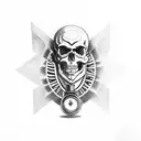 biker skull piston  compass Harley Davidson Flhtk flask tattoo design idea