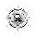 biker skull piston  compass Harley Davidson Flhtk flask tattoo design idea