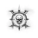 biker skull piston  compass Harley Davidson Flhtk flask tattoo design idea
