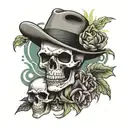 God and gangster skull tattoo design idea