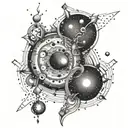 A unique design combining elements of galaxies and love to represent your devotion to your wife tattoo design idea