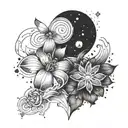 A unique design combining elements of galaxies and love to represent your devotion to your wife tattoo design idea