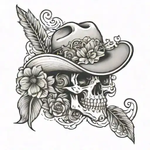 create me a tattoo in Chicano style something western themed tattoo design idea