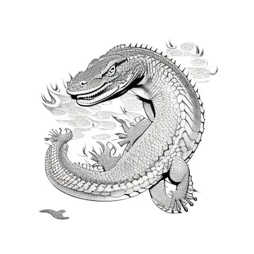 komodo dragon tattoo design idea