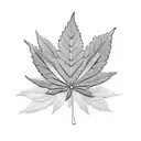 marijuana leaf tattoo design idea
