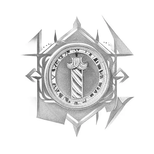 Roman numeral 4 with an Italian (Roman) influence in black and white tattoo design idea