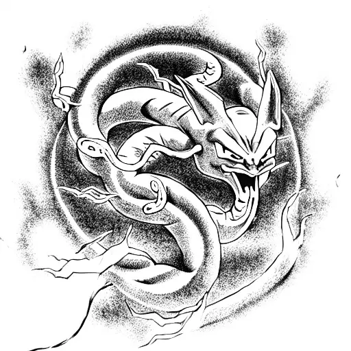 Shenron from Dragonball Z tattoo design idea