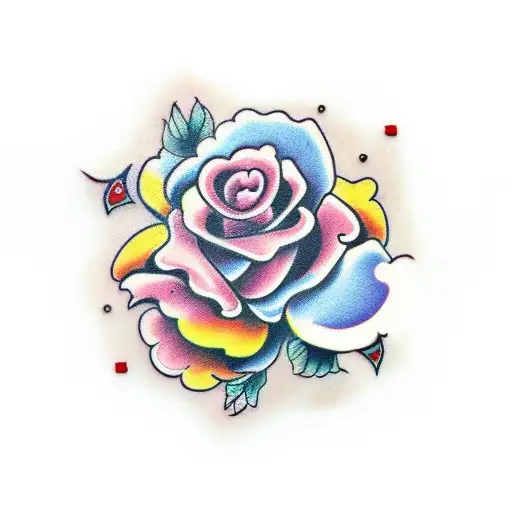 crane roses poker 1993 tattoo design idea