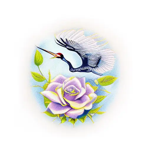 crane roses poker 1993 tattoo design idea