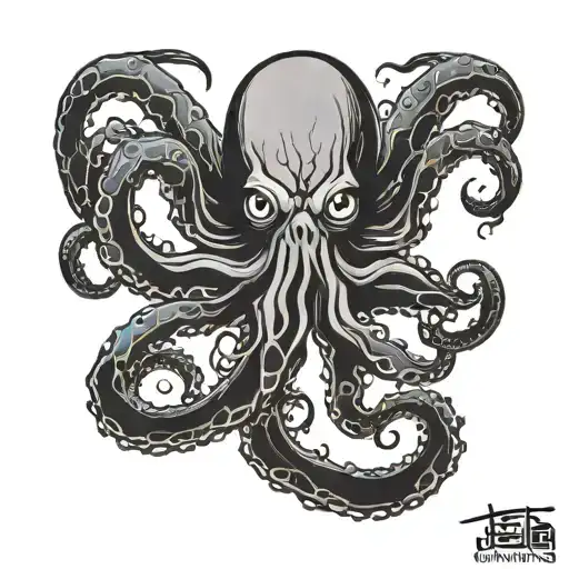 spider octopus monster tattoo design idea