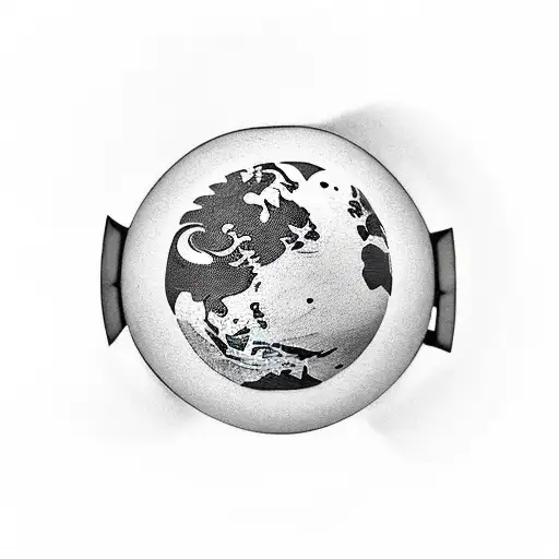 A coffee cup morphing into a globe, symbolizing a love for travel and caffeine tattoo design idea