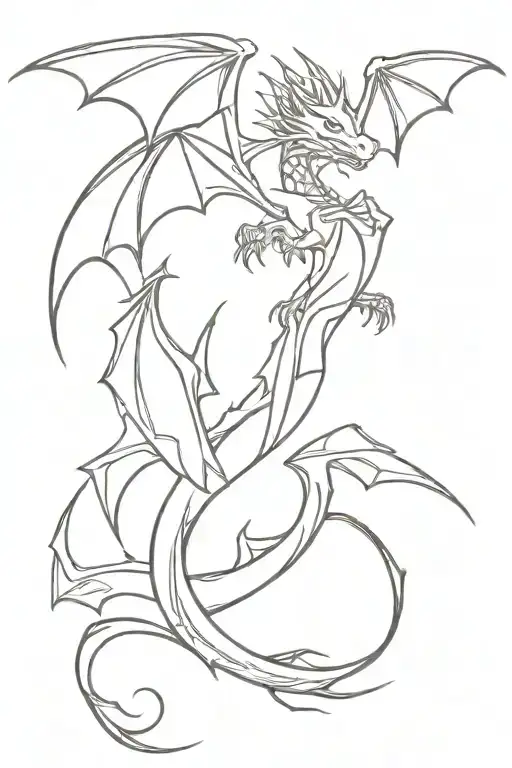 book with pages coming out, shifting into dragons and common fairytale symbols tattoo design idea