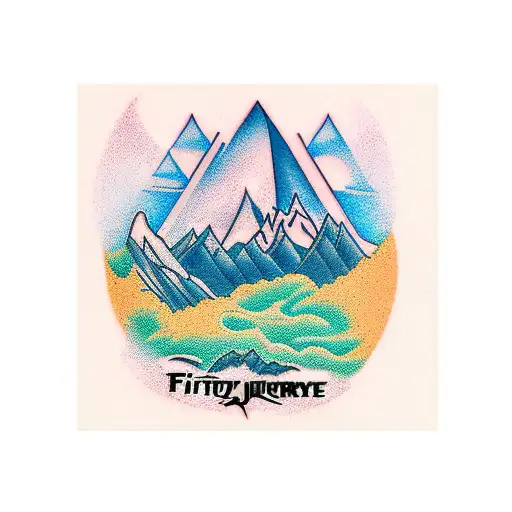fitz roy mountain  tattoo design idea