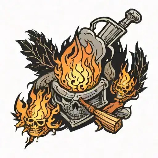 Incorporate the iconic bonfire from Dark Souls into a tattoo design tattoo design idea