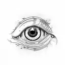 Eye,cyber, samurai,girl tattoo design idea