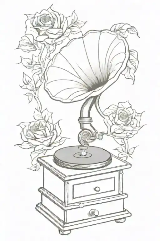 gramophone emerging from a pantone color tattoo design tattoo design idea