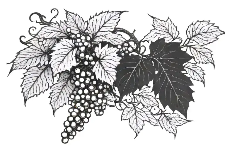 grapevine and writing  tattoo design idea