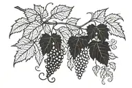 grapevine and writing  tattoo design idea