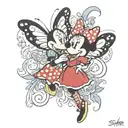 Create a Tattoo with the Name Skylar and minnie mouse it must have butterflies and starts. tattoo design idea
