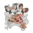 Create a Tattoo with the Name Skylar and minnie mouse it must have butterflies and starts. tattoo design idea