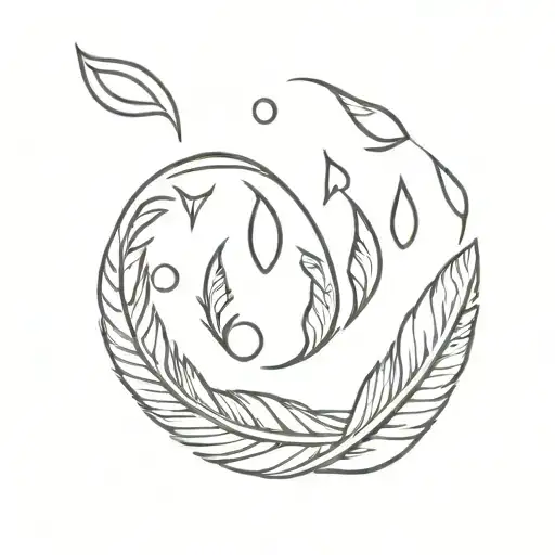 feather quil bake paw print tattoo design idea