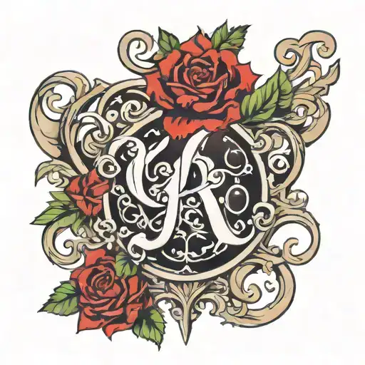 I would like to group the letters K, K, L, V, M, into one symbol that will serve as a design for a tattoo. The symbol sh tattoo design idea