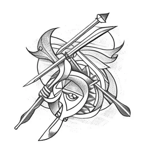 bow and arrow tattoo design idea