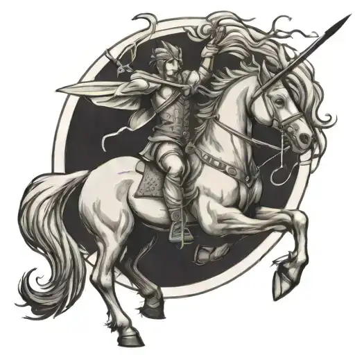 bandaged centaur archer coming tattoo design idea