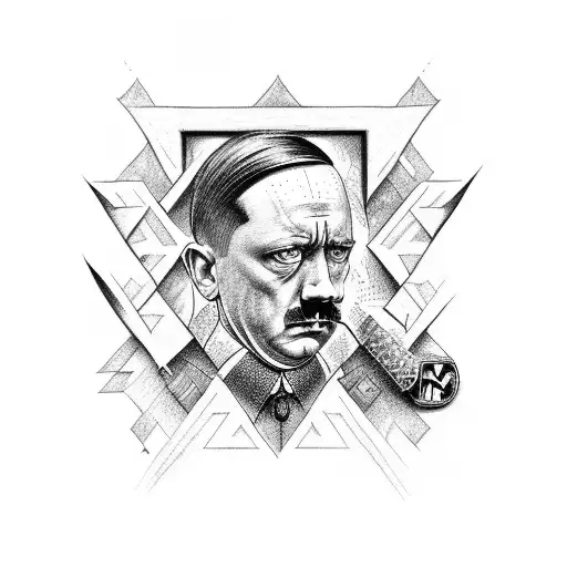 hitler with sowastika tattoo design idea