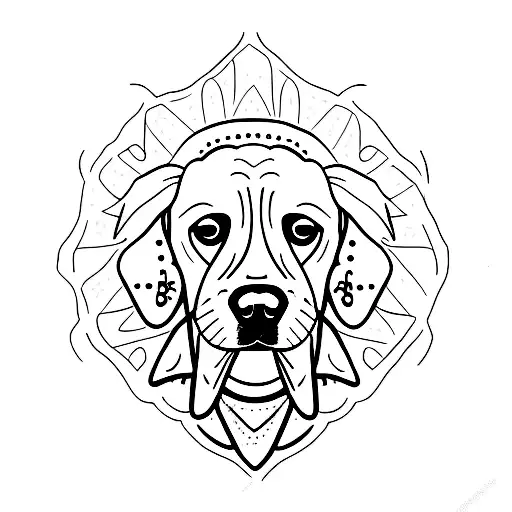 Maggie, dog, in memory tattoo design idea
