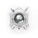 astronaut floating tattoo design idea