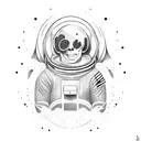 astronaut floating tattoo design idea