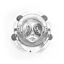astronaut floating tattoo design idea