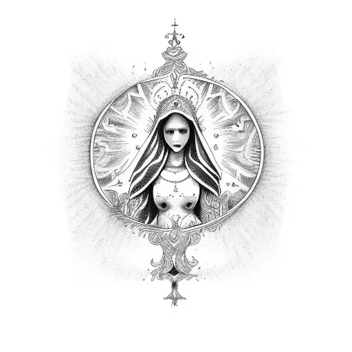 virgen maria tattoo design idea