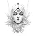 virgen maria tattoo design idea