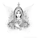 virgen maria tattoo design idea