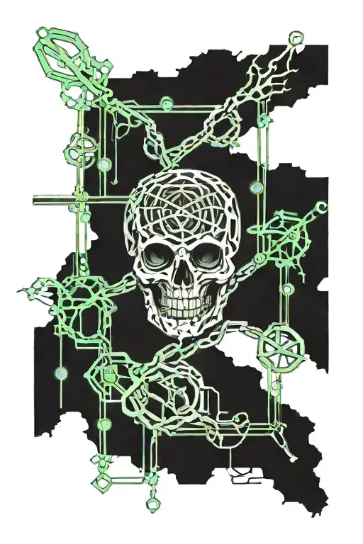 poison tree intertwined with rosary wrapped loosely tattoo design idea